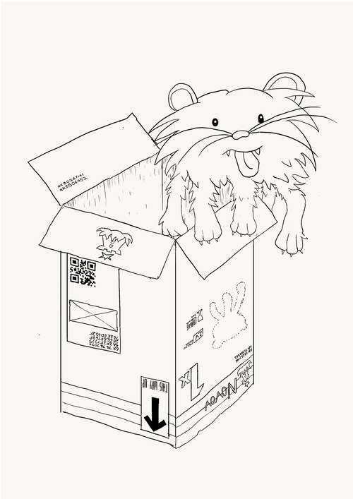 A fictional beast I made up as a kid... in a box.