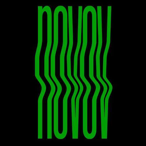 The words 'novov' in a rather bendy font.